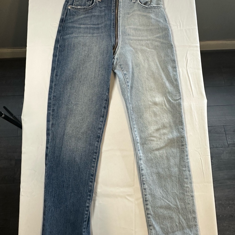 REVICE Two-Tone Blue Straight Jeans